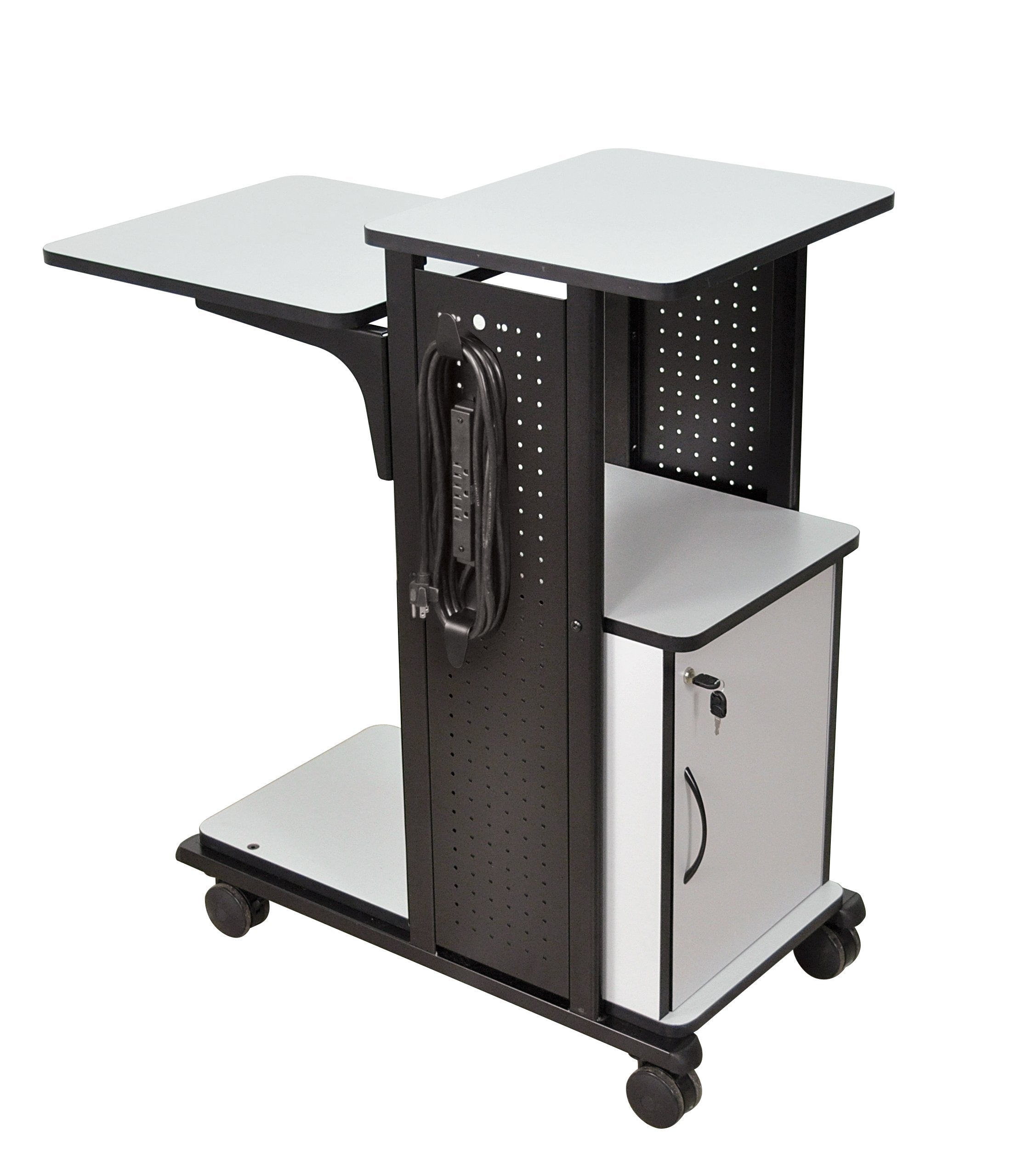 LUXOR WPS4CE 40 Presentation Station- Cabinet Electric, 3 Rolling Casters with Two Locking Brakes, 110 lbs., 18W x 34.25D x 40H,