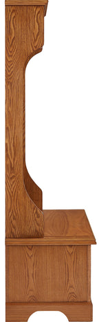 Crosley Furniture Campbell Hall Tree with Storage Bench and Coat Rack Hooks for Hanging, Oak