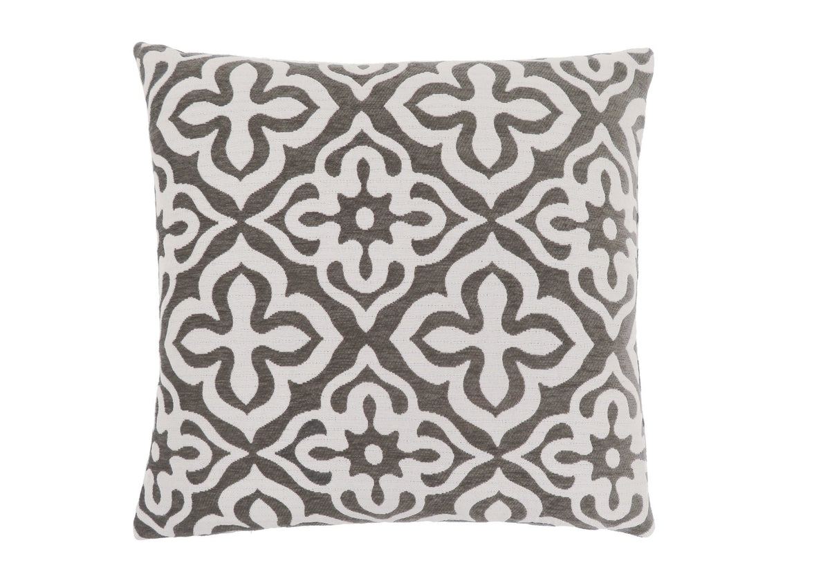 Monarch Specialties 9214, 18 X 18 Square, Insert Included, Decorative Throw, Accent, Sofa, Couch, Bedroom, Polyester, Hypoallergenic, Modern Pillow 18"X 18" Light Grey Motif Design 1Pc