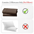 California Design Den Standard/Queen Size Pillowcase Set - 400 Thread Count, 100% Sateen Cotton Pillowcases, Set Of 2 Pillow Covers, Breathable, Cooling, Soft For Quality Sleep - Brown