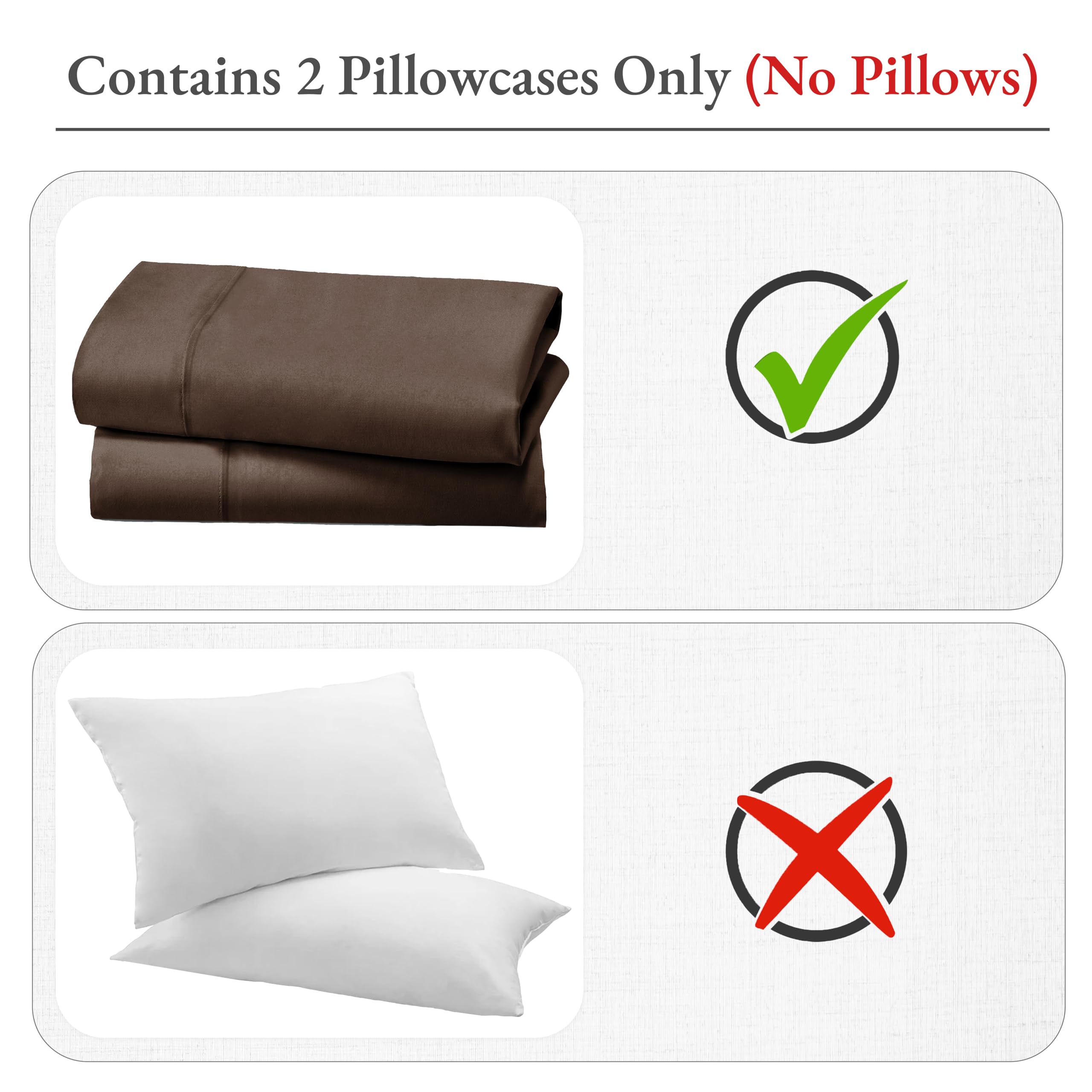 California Design Den Standard/Queen Size Pillowcase Set - 400 Thread Count, 100% Sateen Cotton Pillowcases, Set Of 2 Pillow Covers, Breathable, Cooling, Soft For Quality Sleep - Brown