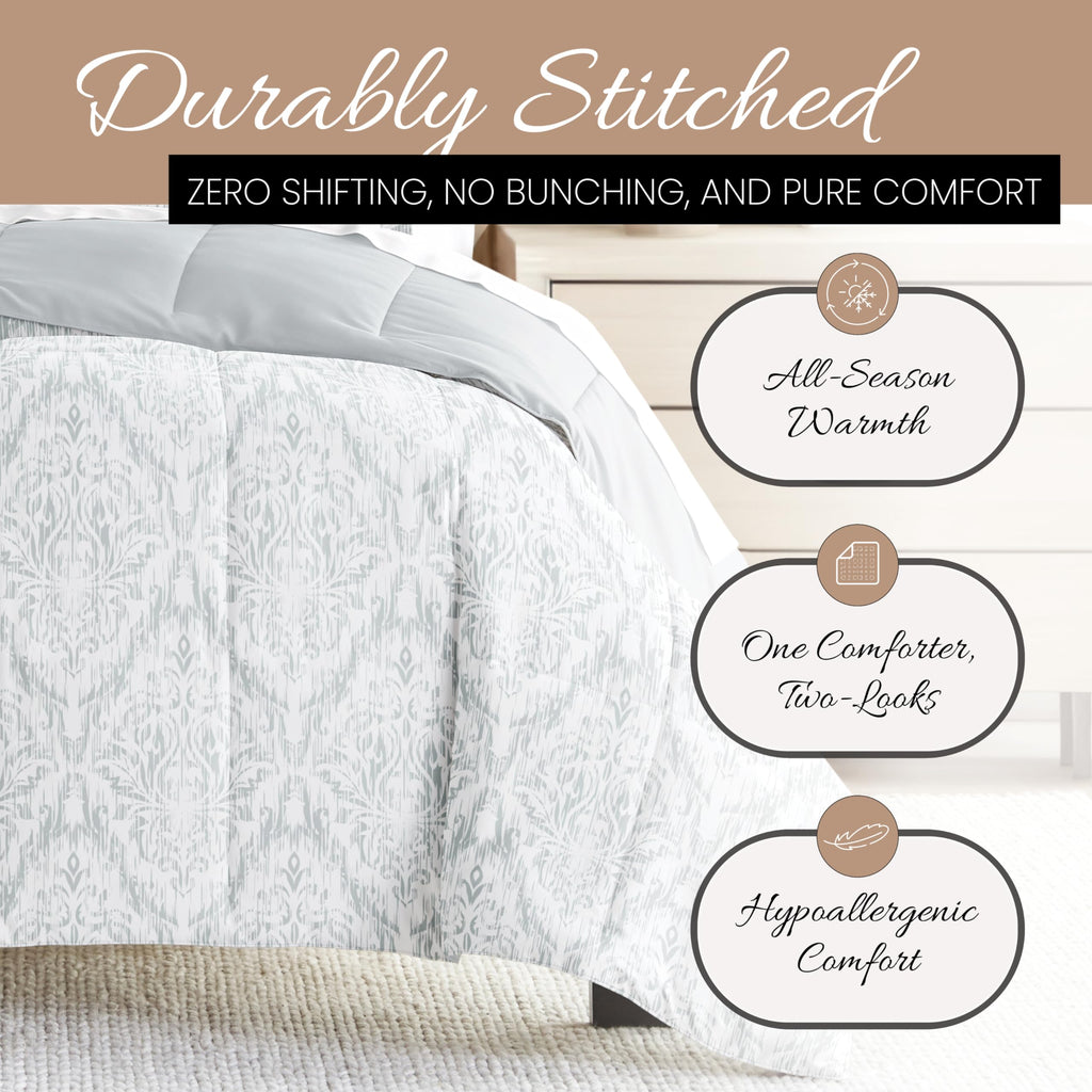 Linen Market Reversible Queen/Full Comforter Set (3 Piece) - Bring Luxury Home With Our Soft And Lightweight Down Alternative Co