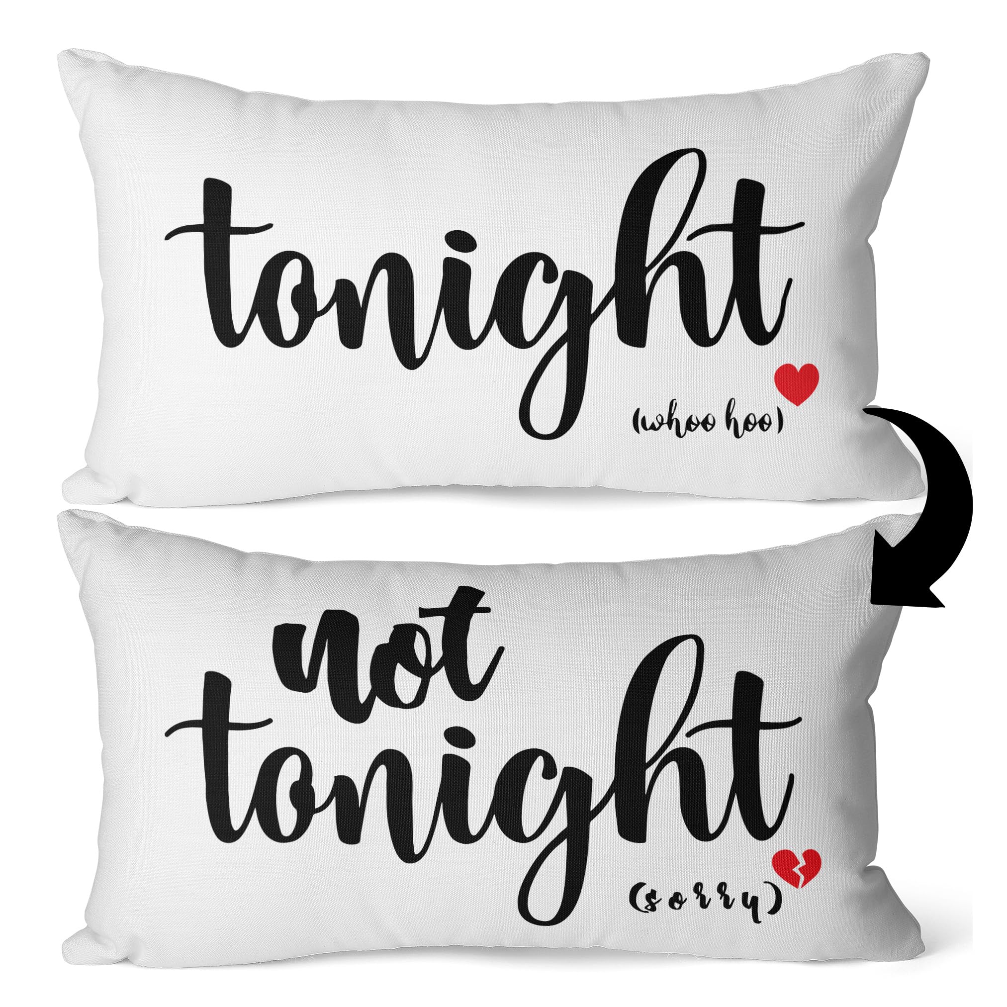 Funny Bridal Shower Gift For Bride Pillow Cover,Tonight Not Tonight Pillow Case 12 X 20 Inch, Bridal Shower Gifts, Funny Bridal