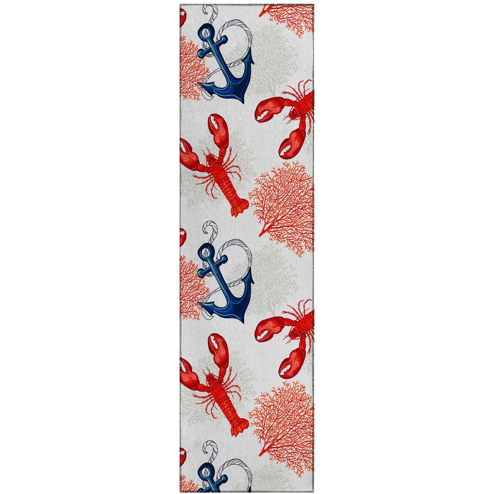 Addison Rugs Harpswell Ahp34 Red 2'3" X 7'6" Indoor Outdoor Runner Rug, Easy Clean, Machine Washable, Non Shedding, Bedroom, Living Room, Dining Room, Kitchen, Patio Rug