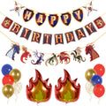 Pirese Dragon Birthday Banner & Decorations - Happy Birthday Banner with Flame Balloons, Confetti & Latex Balloons - Dragon Part