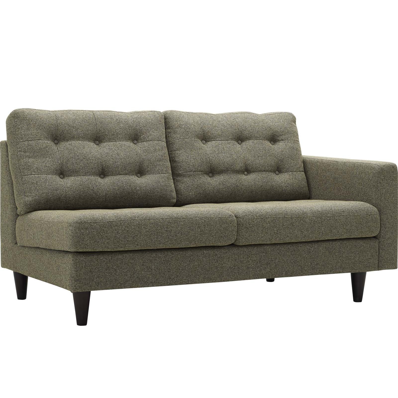 Modway Empress Mid-Century Modern Upholstered Fabric Right-Arm Loveseat In Oatmeal