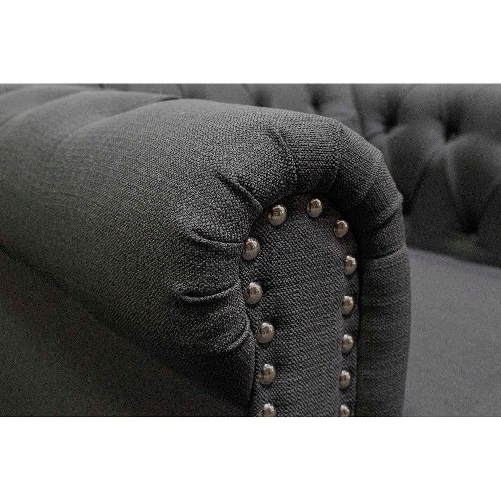 Best Master Furniture Venice Upholstered Chair, Charcoal