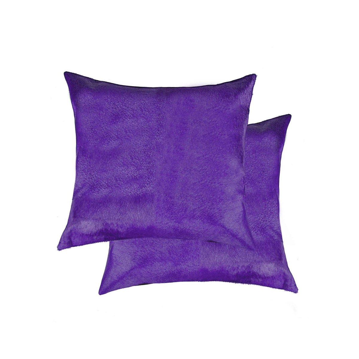 HomeRoots 18' X 18' Purple 2 Pack Cowhide Pillow, Indoor Pillow, Decor Pillow, Decorative Throw Pillow, Rectangular Pillow