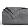 PHF 100% Cotton Waffle Weave Blanket Twin Size 66x90- Washed Warm Soft Lightweight Breathable Blanket for All Season-Perfect Bla
