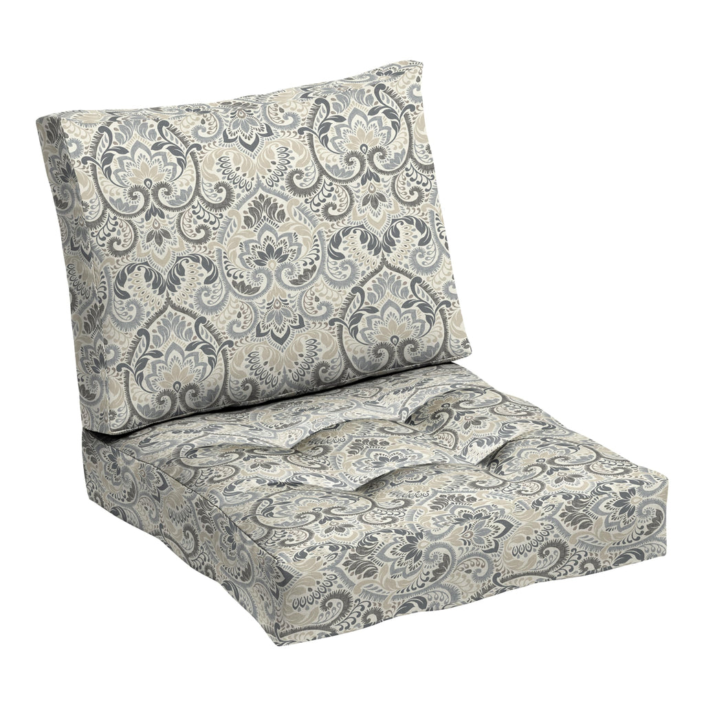 Arden Selections Outdoor Plush Modern Tufted Blowfill Deep Seat Set, 24 X 24, Water Repellent, Fade Resistant, Deep Seat Bottom