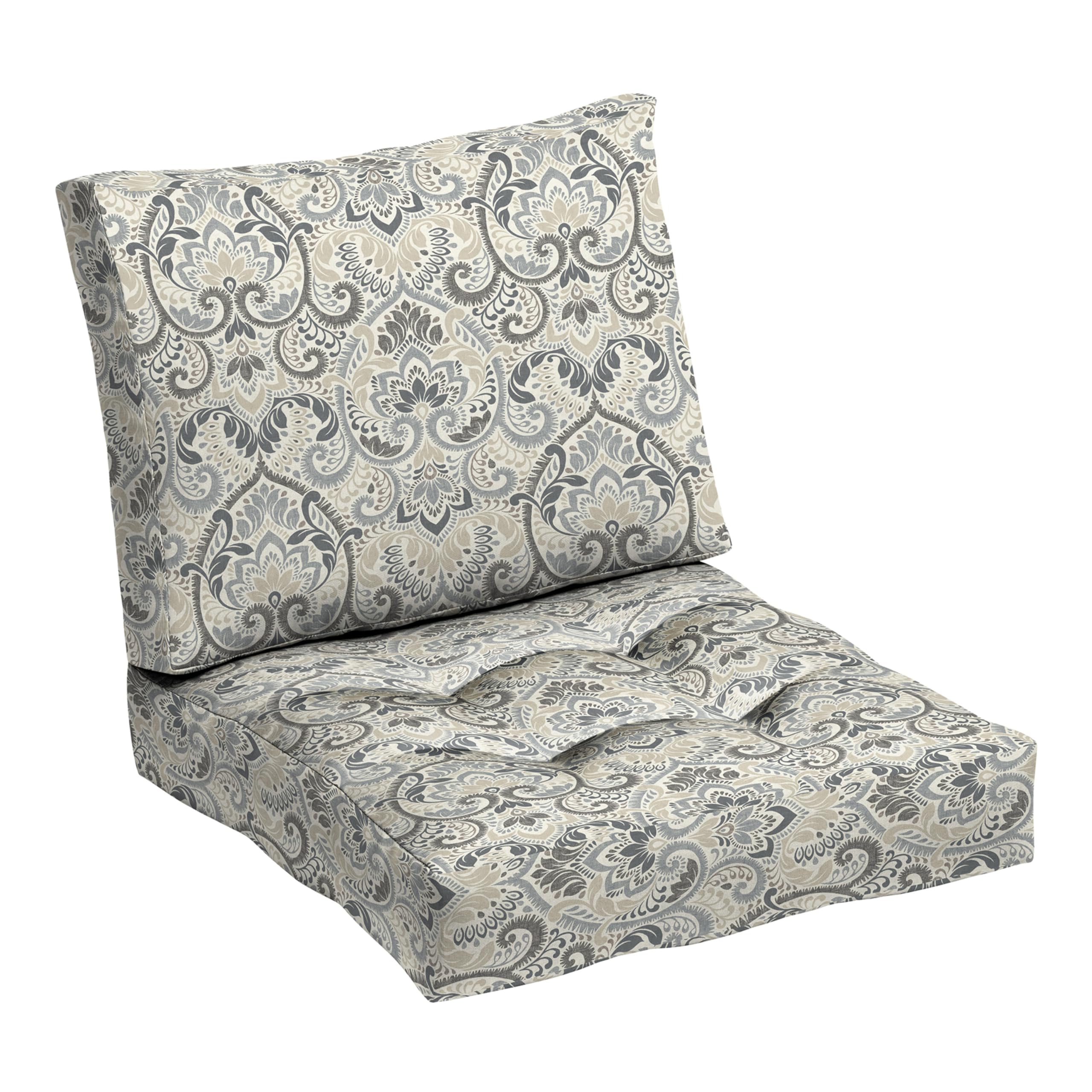 Arden Selections Outdoor Plush Modern Tufted Blowfill Deep Seat Set, 24 X 24, Water Repellent, Fade Resistant, Deep Seat Bottom