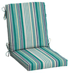 Arden Selections Outdoor Dining Chair Cushion 20 X 20, Rain-Proof, Fade Resistant 20 X 20, Teal Cobalt Stripe