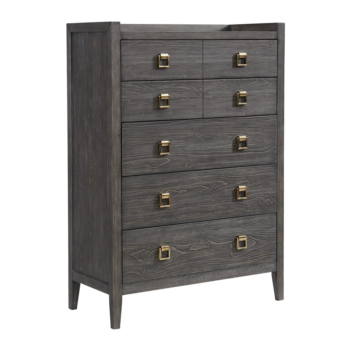 Intercon Portia 55&quot; Tall Bedroom Chest with 5 Drawers, Brushed Brindle Furniture