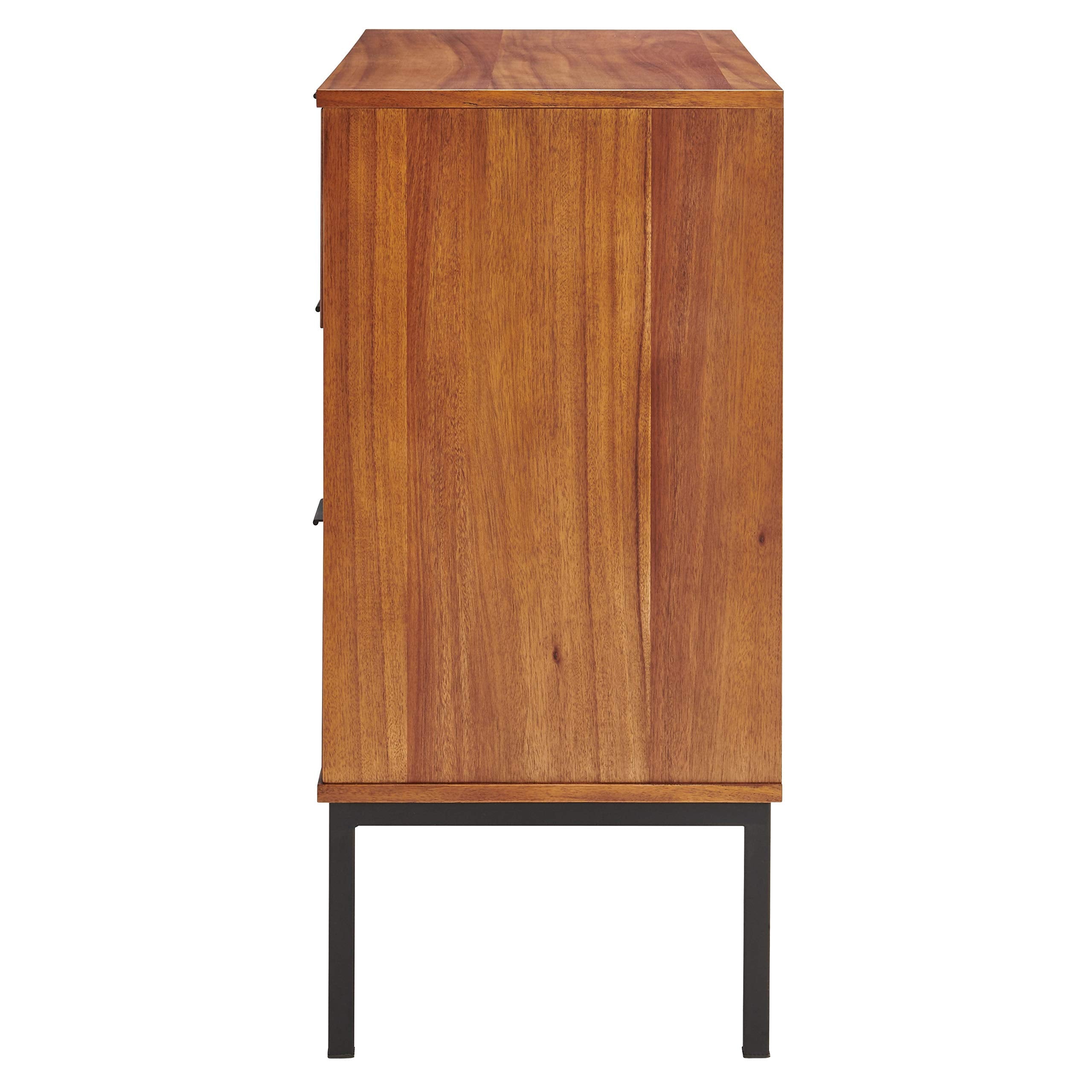 New Pacific Direct Caine 39.5&quot; 3-Drawer Rattan Chest In Brown/Black