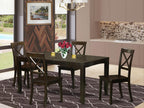 East West Furniture LYBO5-CAP-W Lynfield 5 Piece Dining Set for 4 Includes a Rectangle Kitchen Table with Butterfly Leaf and 4 Dinette Chairs, 36x66 Inch, Cappuccino