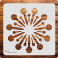 Kachi Pencil Round Design Art Craft Stencil for Art and Painting, Size 6 x 6 inch Reusable Stencil for Painting, Fabric, Glass,