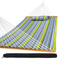 Szhlux Outdoor Quilted Fabric Hammock With Spreader Bars And Detachable Pillow And Chains,Outdoor Patio Backyard Poolside, 450 L