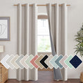 NICETOWN Brich Vintage Open Linen Weave Flax Thermal Curtains, 100% Blackout Curtains 90 Long for Dining Room, Soundproof Window