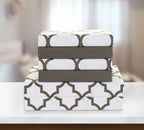 Elegant Comfort 4-Piece Moroccan Trellis Print Sheet Set, Super Cozy, Fade And Wrinkle Resistant, 1500 Premium Hotel Quality Microfiber, Deep Pocket Fitted Sheet With Smart Pockets, Twin Xl, White