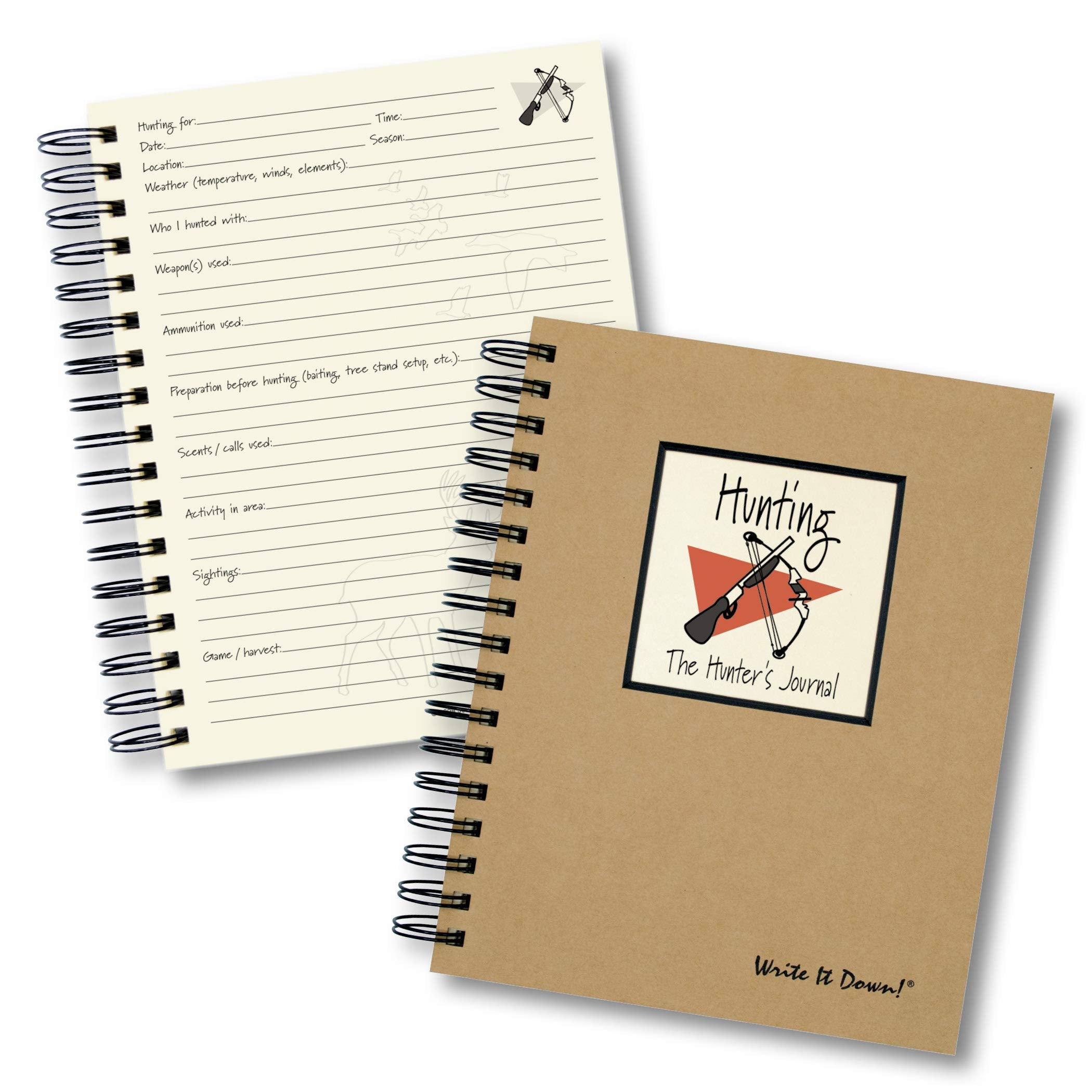 Write It Down Series By Journals Unlimited, Guided Journal, Hunting, The Hunter'S Journal, Full-Size 7.5'X 9', Kraft Hard Cove