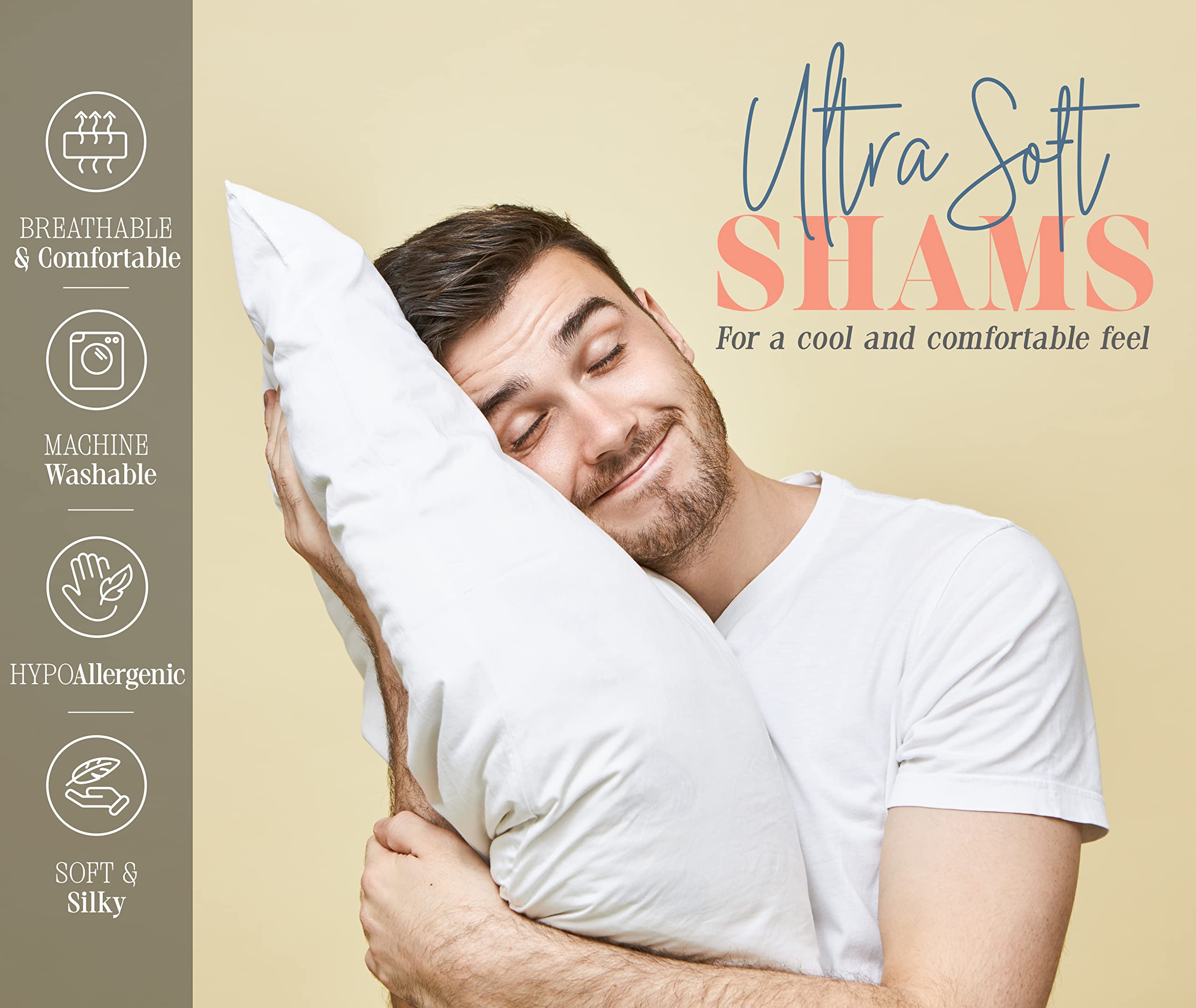 Elegant Comfort 2-Pack Sham Set Pinch Pleat Design, Egyptian Quality 1500 Thread Count, Stylish Design-Easy Care, Wrinkle And St