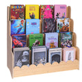 FDHUIJIA Wooden Kids Bookshelf 4Tier, Front Facing Toddler Montessori Bookshelf,Scalloped Book Shelf for Kids Rooms, Baby Nurse
