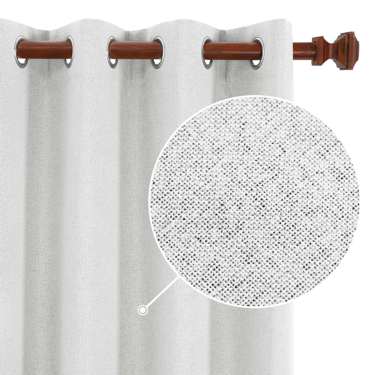 Deconovo Full Blackout Curtains, Thermal Insulated Linen Drapes, 84 Inch Length 2 Panels Set For Living Room (Ash Grey, 52X84 In