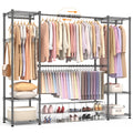 Homdox Heavy Duty Garment Rack, Expandable Freestanding Closet Organizer with 4 Hanging Rods, 6 Adjustable Wire Shelves, Clothes