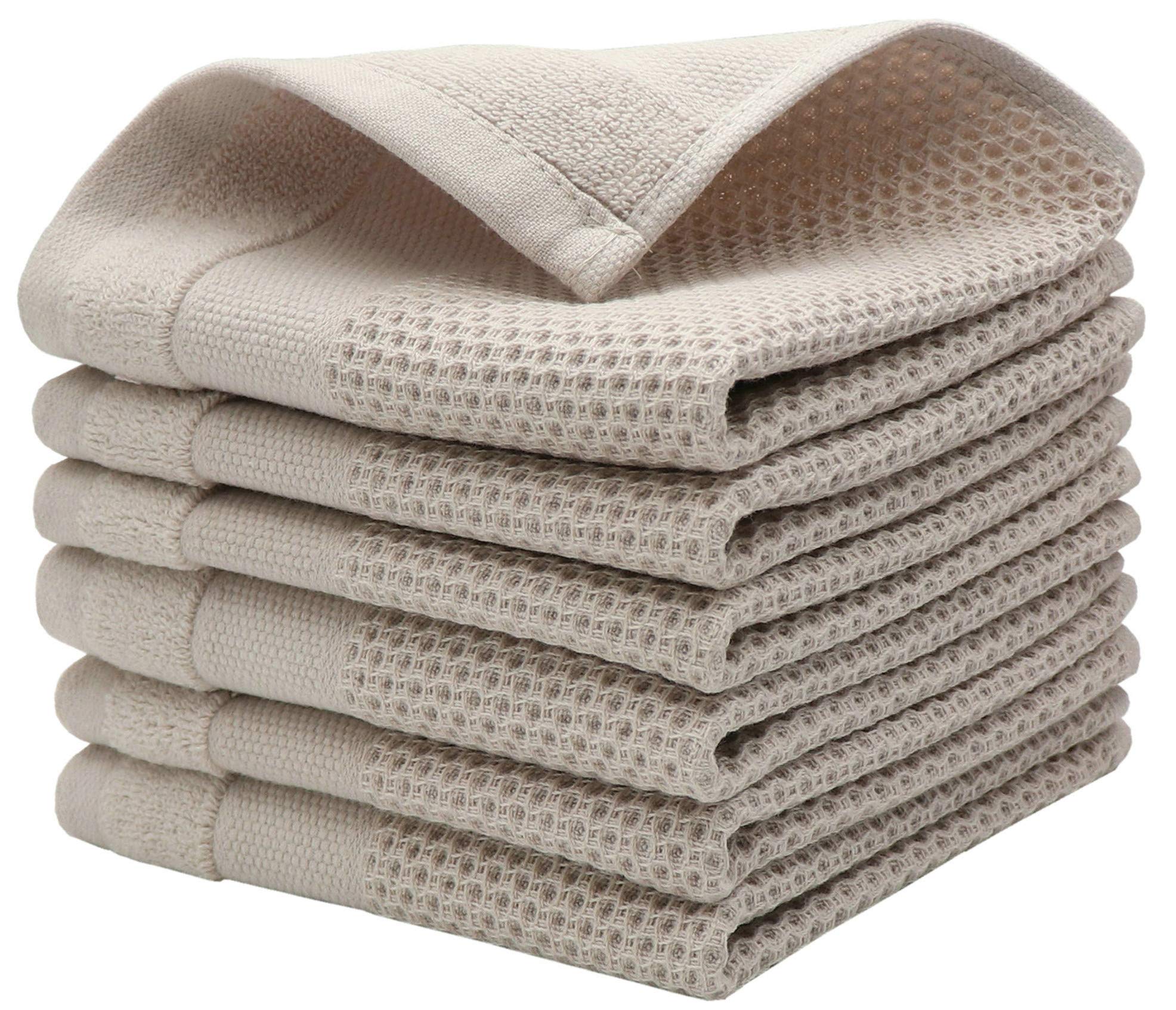 MiasDream Cotton Dish Cloths Dish Rags Waffle Weave Kitchen Towel, Soft and Absorbent Dish Towels Hand Towels for Kitchen, 12in