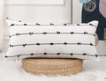 Nuyecy Boho Long Lumbar Pillow Covers 12 X 24 Black,Classic Stripe Pattern Cotton Decorative Long Lumbar Pillow Case Cushion Cov