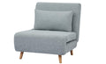 GIA Tri-Fold Light Gray Single Seat Convertible Futon with wooden effect leg/Sofa Bed with Romevoable pillow, Extra Thickness,Fl