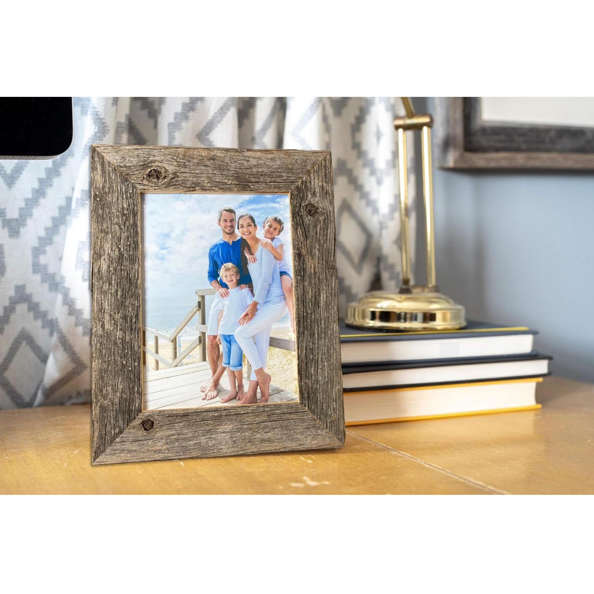 Barnwoodusa | Farmhouse 5X7 Picture Frame | 1 1/2 Inch Molding | 100% Reclaimed Wood | Rustic | Natural Weathered Gray