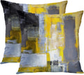 Emvency Set Of 2 Yellow White And Black Throw Pillow Covers Modern Abstract Painting Decorative Pillow Cases Home Decor Standard