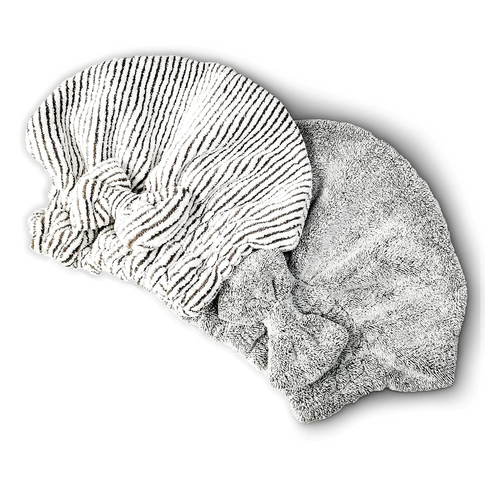 SportMore Microfiber Hair Towel Cap,Soft Absorbent Quick Drying Cap for Curly Thick Hair, Wrap Cap for Women Girls-Set of 2 Pcs 