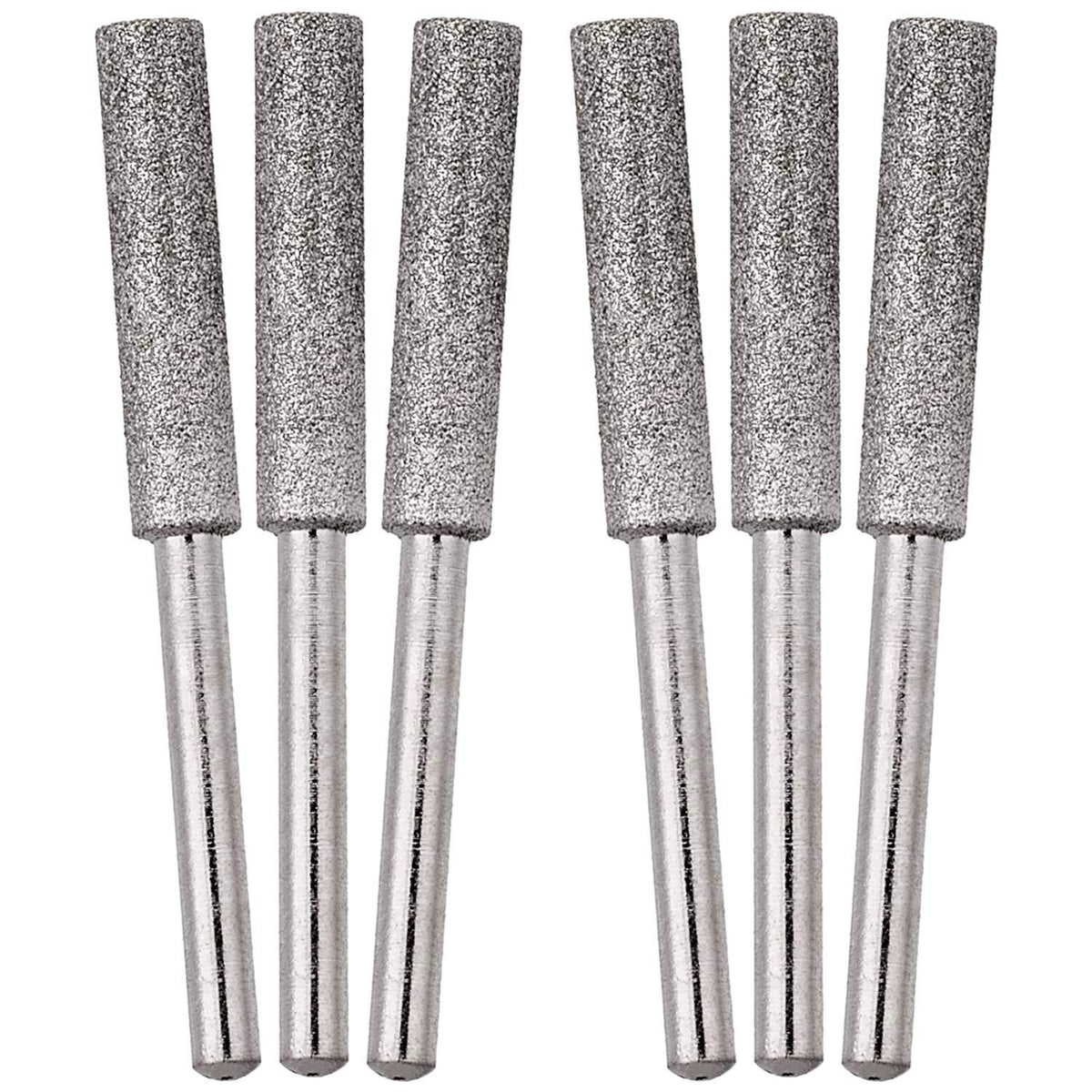 Oiiki 6 Pack Burr Grinding Stone File, Chainsaw Sharpener 3/16 Inch (Silver)