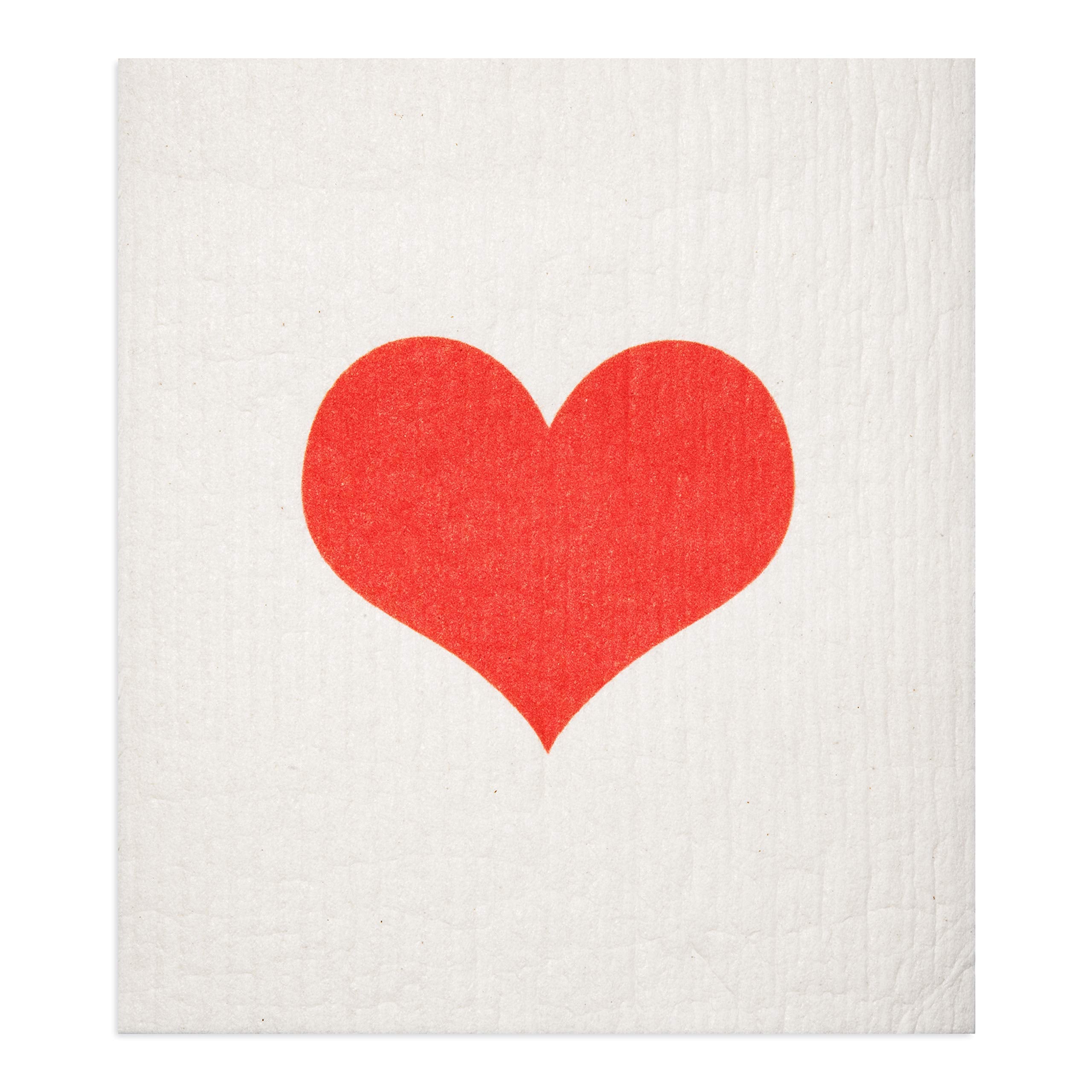 Gmicr  Atifs Swedish Dishcloths 2 Pack Red Heart Print Reusable Sponges Kitchen Cleaning Cloth Dish Scrubber, Machine Washable,