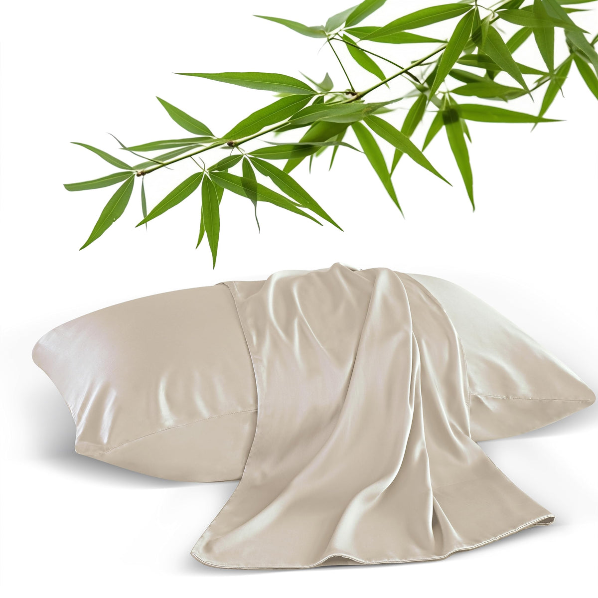 4 Pack Cooling Pillowcasess For Hot Sleepers & Night Sweats, 400 Tc Bamboo Viscose Pillow Protectors, Zippered Pillow Cases King