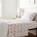 Amazon Basics Kids Butterfly Friends Soft Easy-Wash Microfiber 3-Piece Sheet Set, Twin, Multi-Color Butterflies, Printed