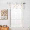 Sutuo Home Marble White Sheer Valance Curtains 18 Inch Length 1 Panel, Gold Foil Print Metallic Bronzing, Privacy Window Treatme