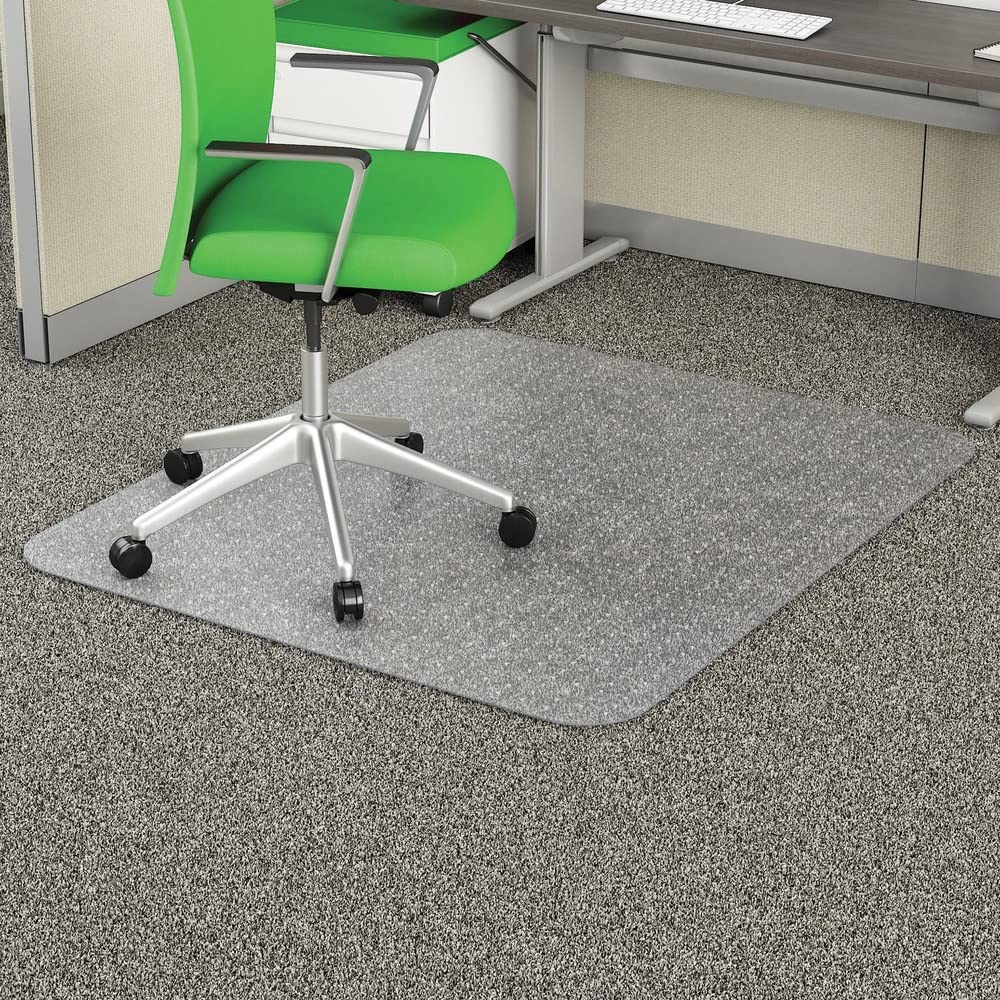 Deflecto Deflect-O Earth Source Chair Mat for Commercial Pile Carpets, Straight Edge, 36&quot; x 48&quot;, Clear