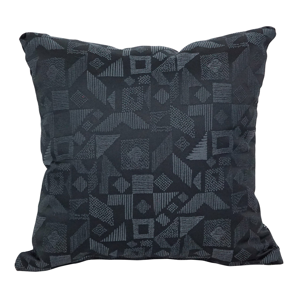 Blazing Needles Square Polyester Jacquard Throw Pillow, 17&quot;, Nina Jet