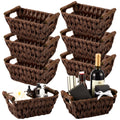 Marsui 6 Pcs Small Wicker Baskets for Gifts Empty 9 x 6 x 4 Inches Hand Woven Seagrass Rattan Towel Baskets Bin Organizer Shelf 