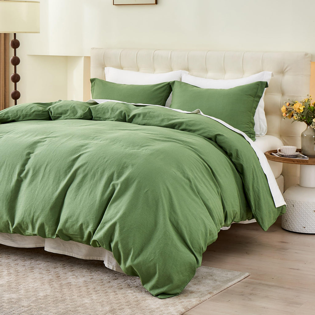 Simple&Opulence French Linen Duvet Cover Set- 104''X 92'' - 3 Pieces (1 Comforter Cover,2 Pillowcases)-Natural Flax Cotton Blend