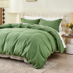 Simple&Opulence French Linen Duvet Cover Set- 104''X 92'' - 3 Pieces (1 Comforter Cover,2 Pillowcases)-Natural Flax Cotton Blend
