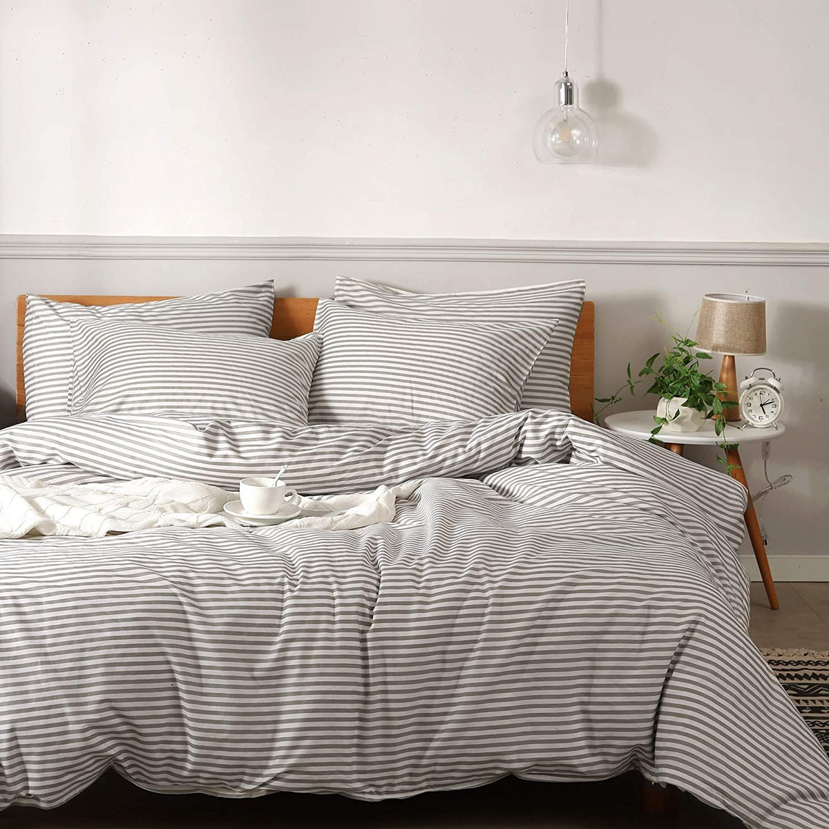 Jellymoni Duvet Cover, 100% Natural Cotton, Printed Comforter Cover With Zipper Closure And Corner Ties (Super King 116  98 Inch