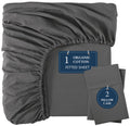 LANE LINEN Queen Fitted Sheet, 100% Organic Cotton Soft & Comfy Fully Elasticized Mercerized Cotton Sung Fit 15 Deep Pocket All 