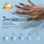 3 Inch Gel Memory Foam Mattress Topper King Size High Density Cooling Pad Pressure Relief Bed Topper (With Removable & Bamboo Co