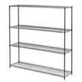 Alera ALESW207218BA BA Plus 72 in. x 18 in. x 72 in. 4Shelf Wire Shelving Kit  Black Anthracite Plus