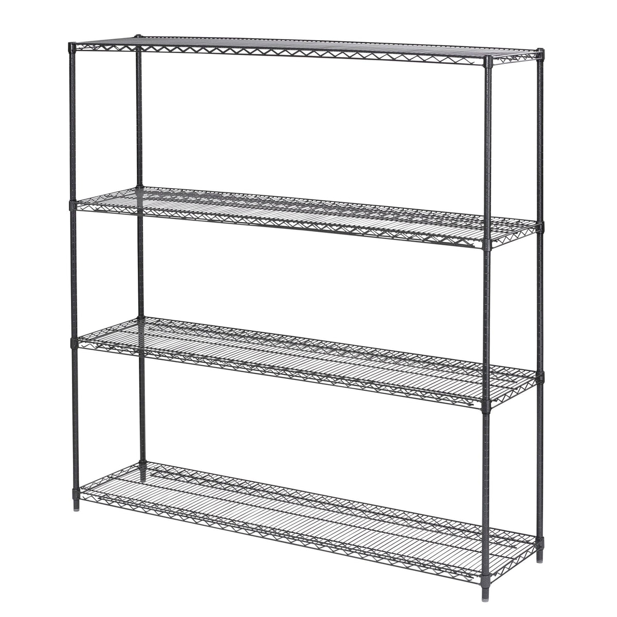 Alera ALESW207218BA BA Plus 72 in. x 18 in. x 72 in. 4Shelf Wire Shelving Kit  Black Anthracite Plus