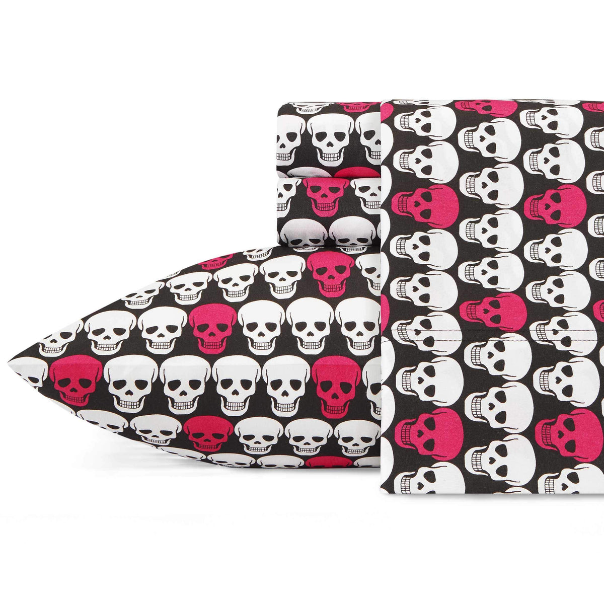 Betsey Johnson - Queen Sheets, Soft & Lightweight Bedding, Fade & Wrinkle Resistant (Skulls, Queen)